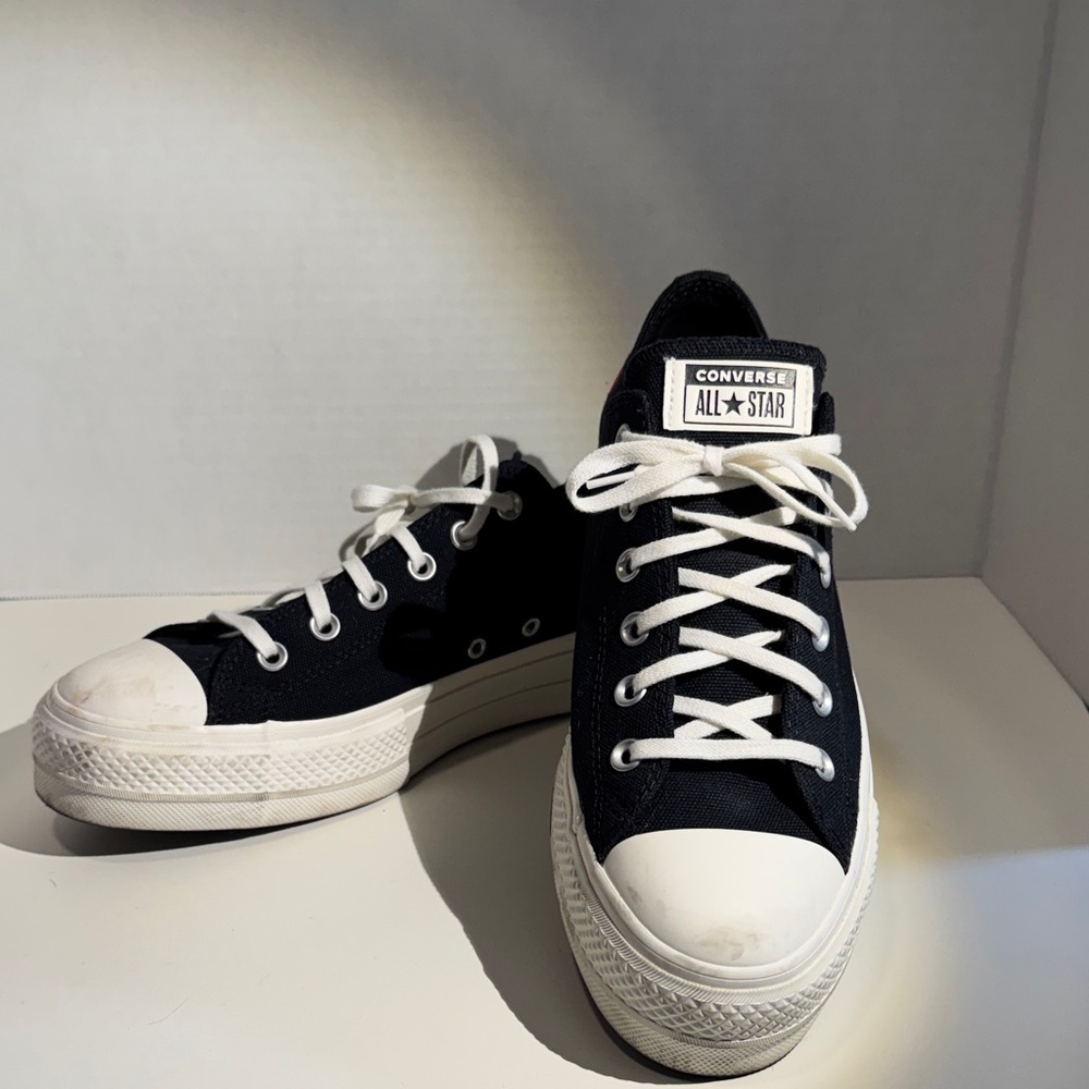 Converse Black & White with Cherries 🍒 Low Top Sneakers